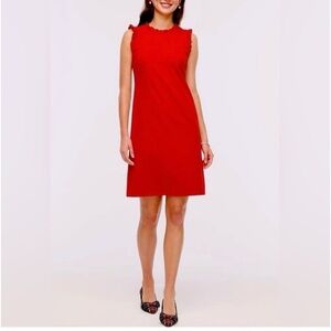 NWT J. Crew Deep Ruby Red Ruffle
Neck Suit Dress, Size M (8)